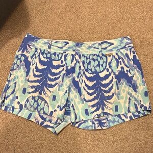 Lilly Pulitzer Blue and Green Patterned Women Shorts